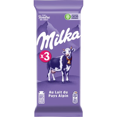 Tablette de chocolat au lait 3x100g