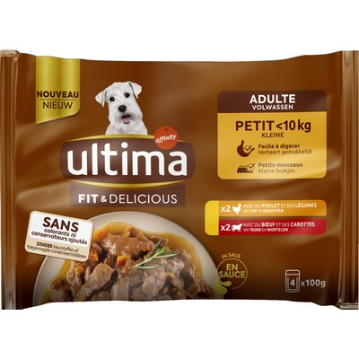 Repas petit chien poul boeuf 4x100g